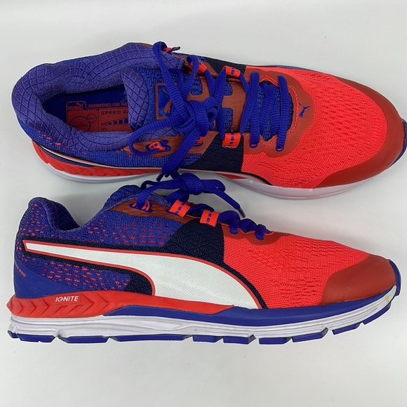 Puma Men's Speed 600 Ignite Red Blast/Royal Blue/White Ankle-High Running Shoe - Picture 11 of 11